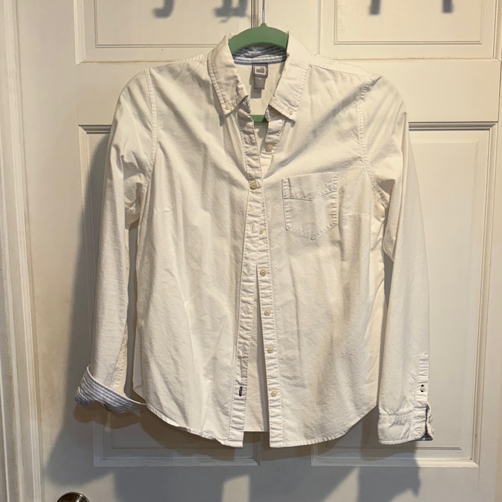 JCPenney White Button Down Shirt for Women